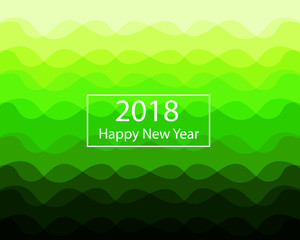 Fototapeta na wymiar Background green color Happy New Year 2018 concept flat design.