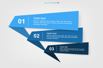 Banner paper tag background for business infographics template. Vector illustration.