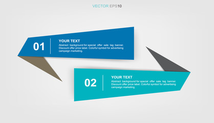 Banner paper tag background for business infographics template. Vector illustration.