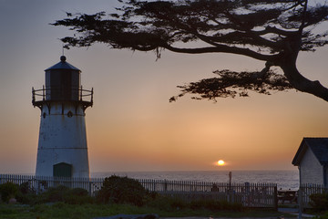 Point Montara Lighthouse sunset, near CA Route 1