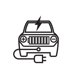 Icon Electric Car Flat style vector illustration.