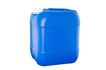 Blue plastic container isolated