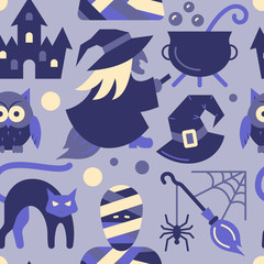 Halloween seamless pattern Treat or trick party