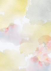 Watercolor abstract pink and yellow  background