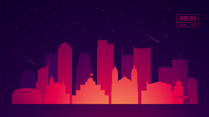 Fototapeta premium Phoenix skyline with buildings vector illustration