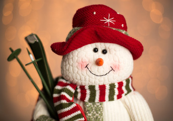 Toy Snowman with red hat