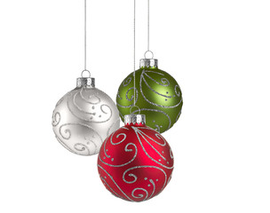 Christmas Ornaments isolated on a white background