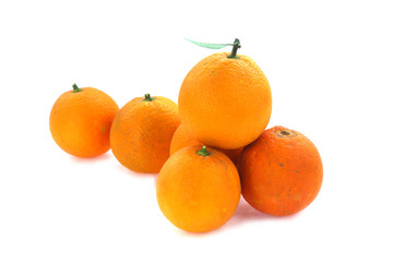 Fresh picked orange isolated on white background