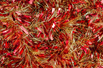 Red and Gold Christmas garland background