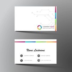  Modern business card template design. With inspiration from the abstract. Contact card for company. Two sided. Vector illustration. 