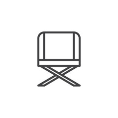 Camping chair line icon, outline vector sign, linear style pictogram isolated on white. Symbol, logo illustration. Editable stroke