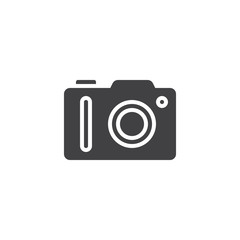 Photo camera icon vector, filled flat sign, solid pictogram isolated on white. Symbol, logo illustration.