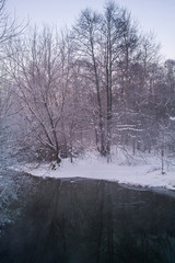 River on the frozen winter day