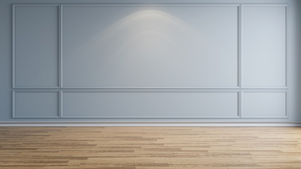 Vintage Modern  interior of living room wood flooring and gray wal,empty rooml  ,3d rendering