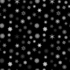 Naklejka na ściany i meble Christmas snowflake seamless pattern with tiled falling snow
