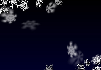 Snowfall background. Falling transparent snow with big snowflakes
