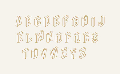 Alphabet set. 3d vector illustration. Design elements.