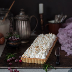 Cranberry Meringue Tart