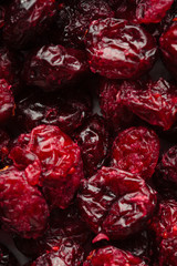 Diet healthy food. Dried cranberries cranberry fruit as background