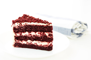 spoon cutting a red dessert