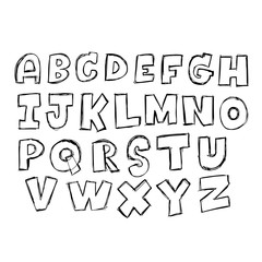 Hand drawing letter font icon
