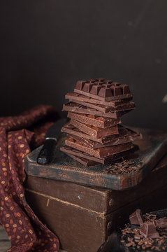 A Stack of Chocolate Blocks, Dark Photo