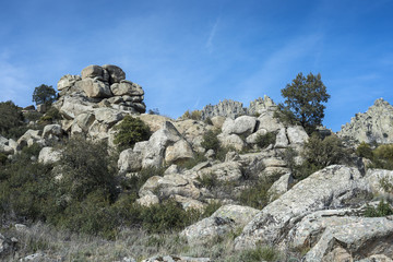 Fototapeta na wymiar Views of La Cabrera Range, in Guadarrama Mountains, Madrid, Spain