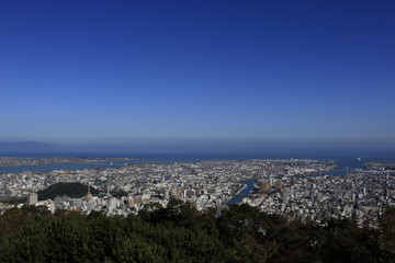 眉山山頂から眺める徳島市