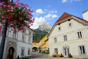 Fototapeta na wymiar Buildings in Kainach city, Austria