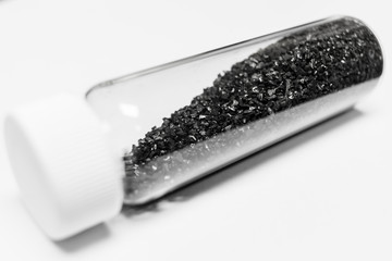 activated carbon or granular in clear bottle is used in air purification, decaffeinate, gold...