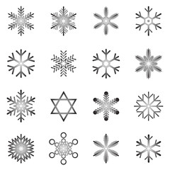 Snowflake icons collection style. vector illustration.