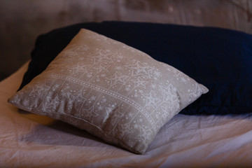 Classic style of pillows and sofa in grey tone color