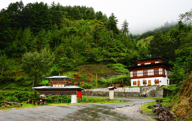 Tibetan monastery in Thimphu, Bhutan