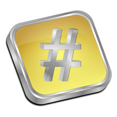Hashtag Button - 3D illustration
