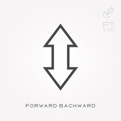 Line icon forward backward