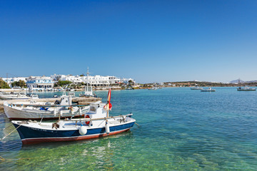 Fototapeta na wymiar The port of Antiparos island, Greece