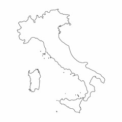 Italy map outline graphic freehand drawing on white background. Vector illustration