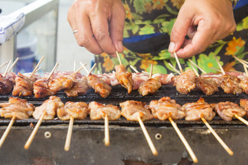 Pork kebab Grill charcoal