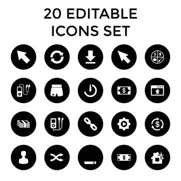 App icons. set of 20 editable filled app icons