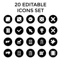 Choice icons. set of 20 editable filled choice icons