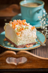 Tasty and sweet meringue with chocolate and coffee