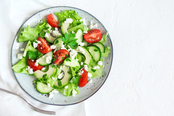 Vegetable salad with feta cheese