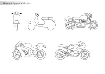 Naklejka premium Motocyklowa kolekcja symboliczna V.1
