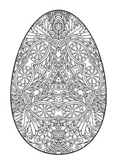 Decorative black and white Easter egg.