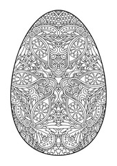 Decorative black and white Easter egg.