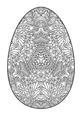 Decorative black and white Easter egg.