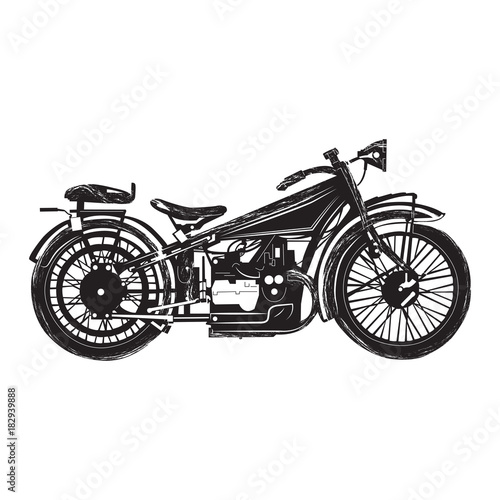 Download "classic vintage motorcycle vector illustration" Stock ...
