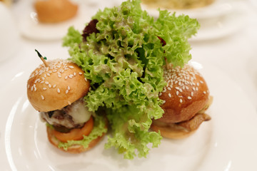 Mini hambuger with vegetable