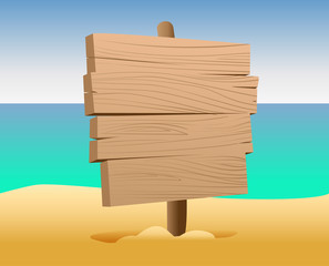 Summer seaside poster. Vector illustration.