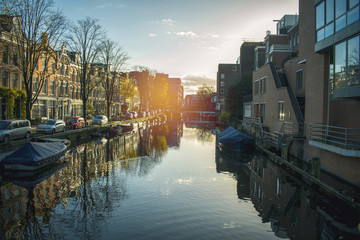 Fototapeta premium Amsterdam urban background landscape